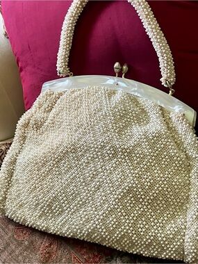 Beaded Purse Handbag Handmade Hong Kong Vintage 1960s